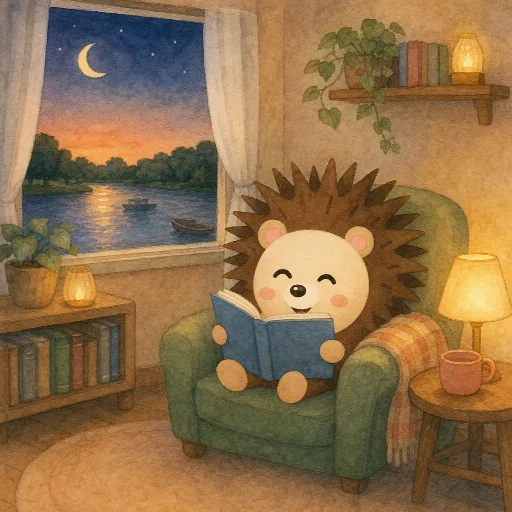 In the evening Otti reads a book.