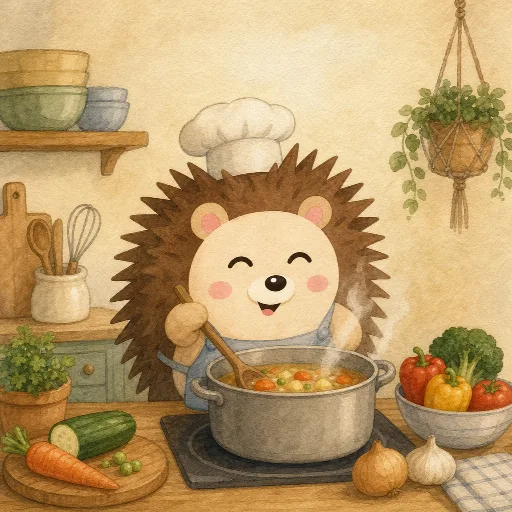 Otti is cooking dinner today.