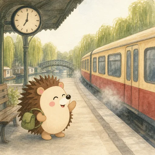 The train leaves at eight o'clock.