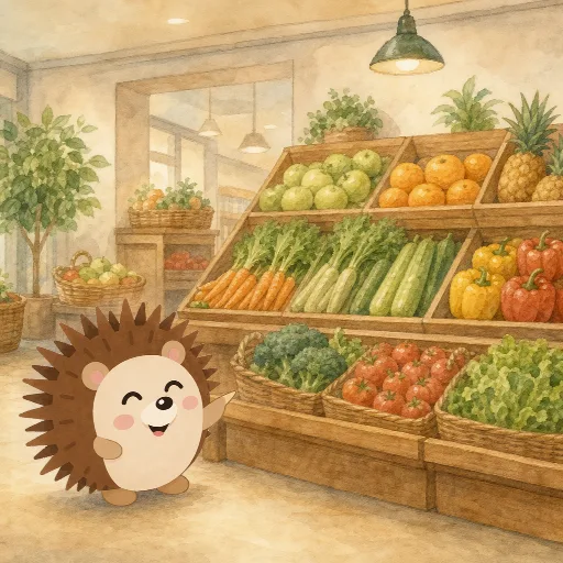 The fruit and veg section is right by the entrance.