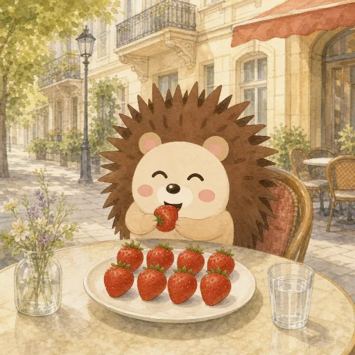 Otti eats eight strawberries.