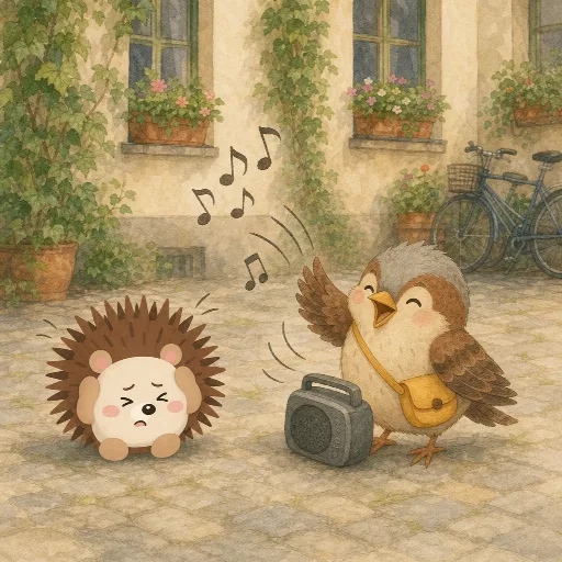 Emil annoys Otti with loud music.