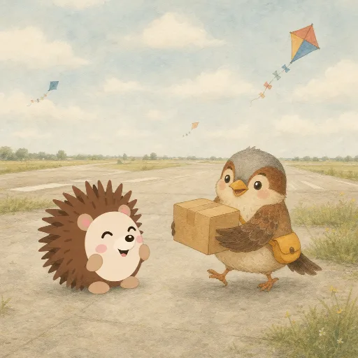 Emil arrives with the parcel.