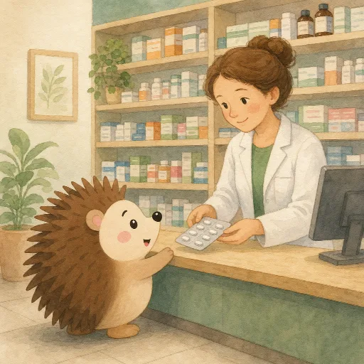 Otti buys tablets at the pharmacy.