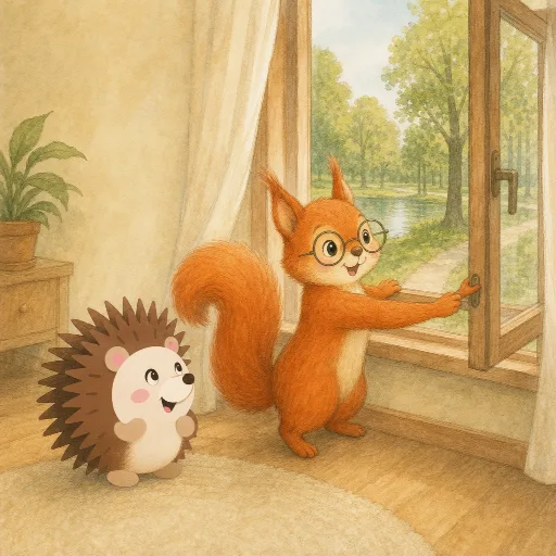 Lotte opens the window.