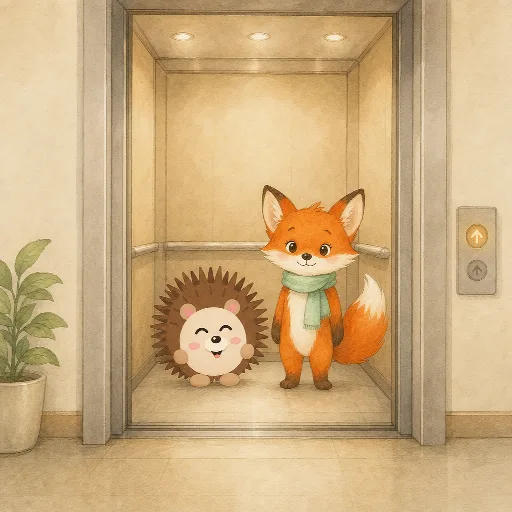 The lift takes Otti and Frida up.