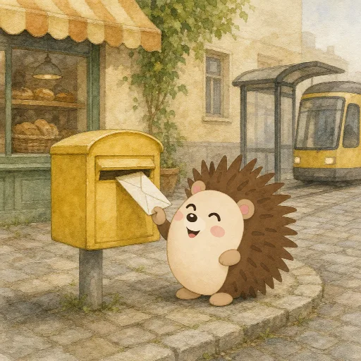 Otti takes a letter out of the letterbox.
