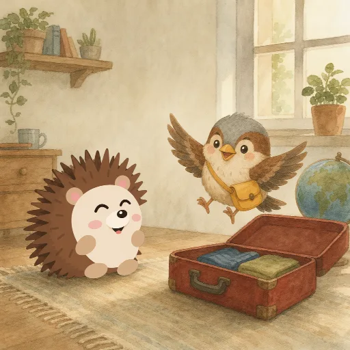 Emil is flying abroad for the first time.