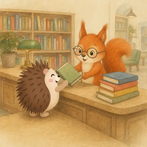 Lotte borrows five books from the library.