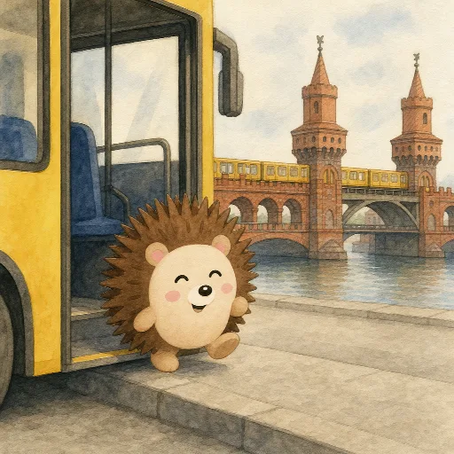 Otti gets off the bus.