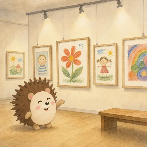 The museum is exhibiting pictures by children.