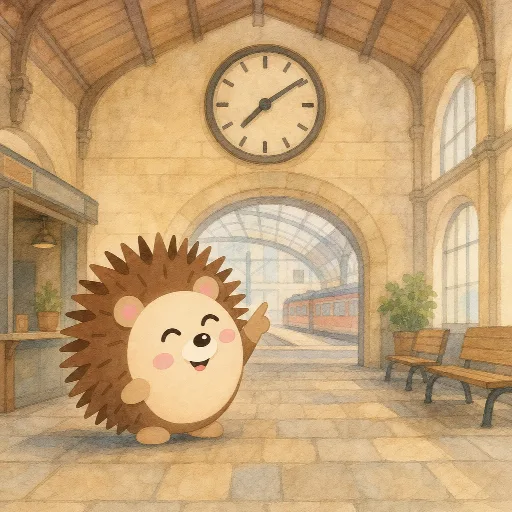 The station has a big clock.