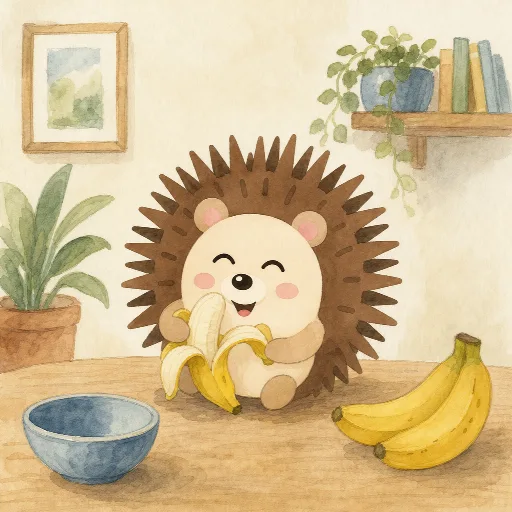 Otti peels a banana.