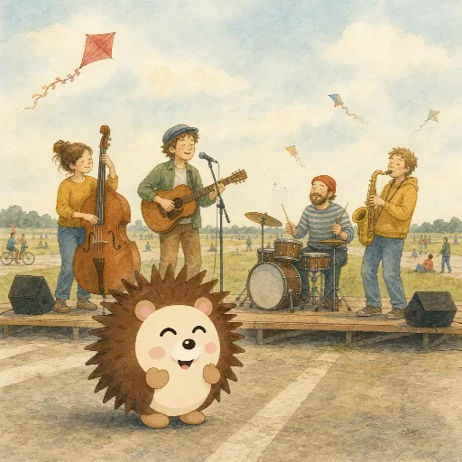The band is playing at the street festival in Kreuzberg.