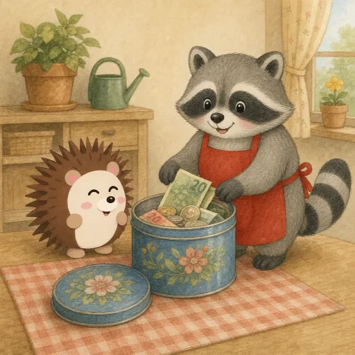 Bruno keeps his cash in an old biscuit tin.