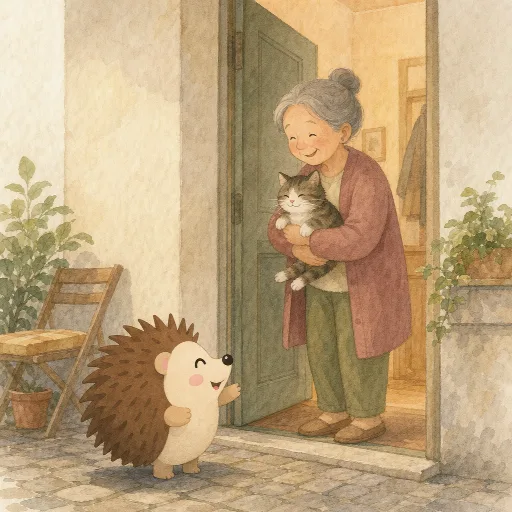 The cat lives with the neighbour.