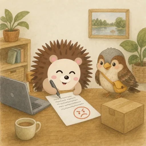 Emil writes a complaint to the online shop.