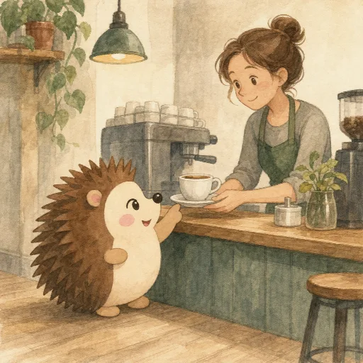 Otti orders a coffee.