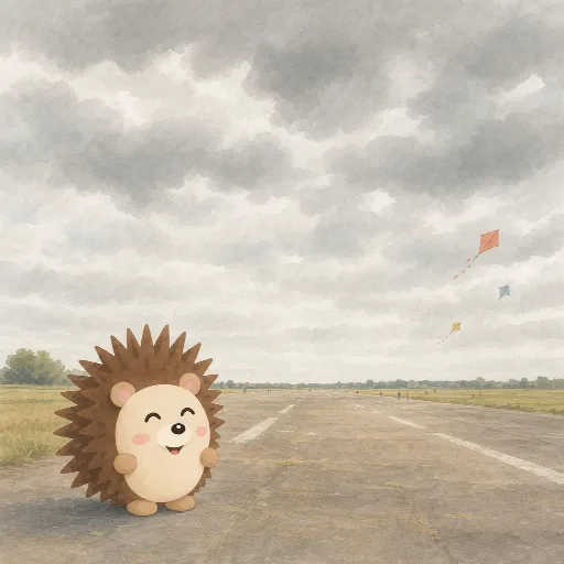 In the morning the sky is grey and cloudy.