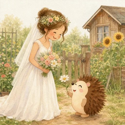 The bride has flowers in her hair.