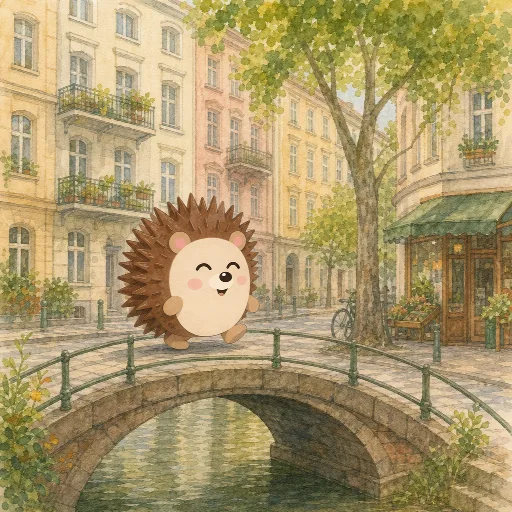 Otti walks across the bridge.