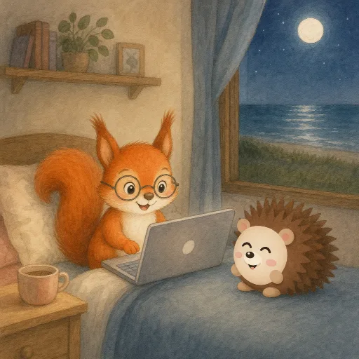 Late at night, Lotte books a room by the sea.