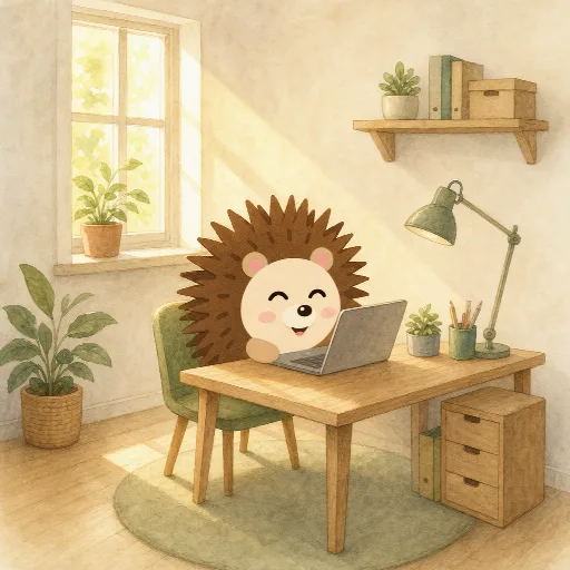 Otti's office is small but bright.