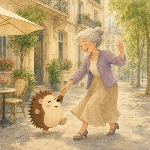 An old lady is dancing with Otti.