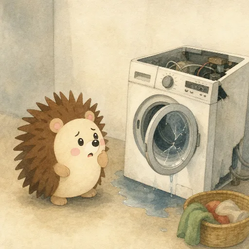 The washing machine is broken again.