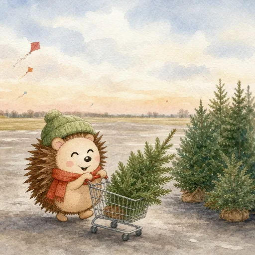 In December, Otti buys a Christmas tree.