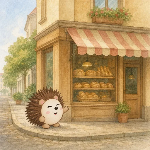 There is a little bakery on the corner.