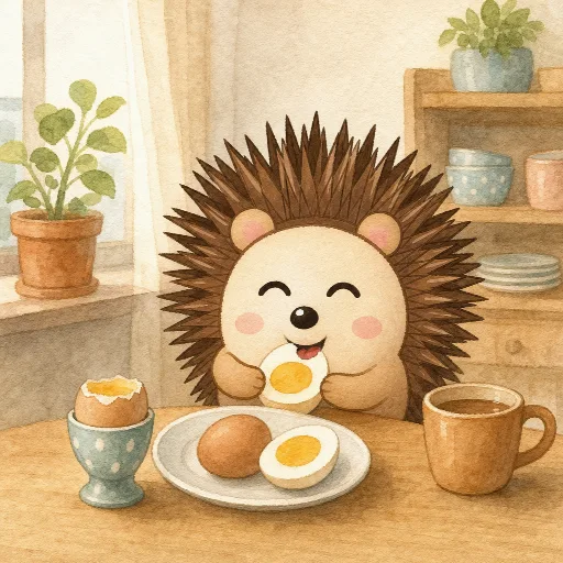 Otti eats an egg for breakfast.