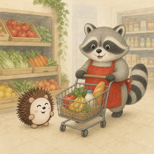 Bruno is shopping at the supermarket.