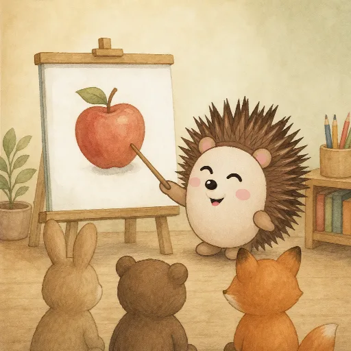 The teacher explains a new word.
