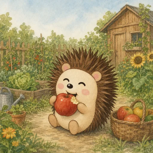 Otti is eating an apple.