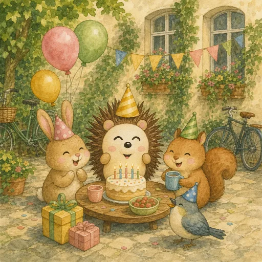 Otti and his friends are celebrating in the park.