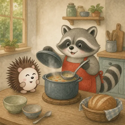 Bruno's soup is ready.