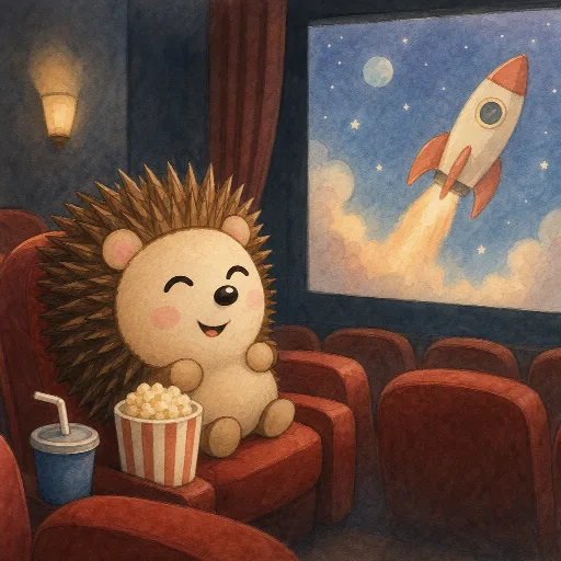 Otti is watching a film at the cinema.