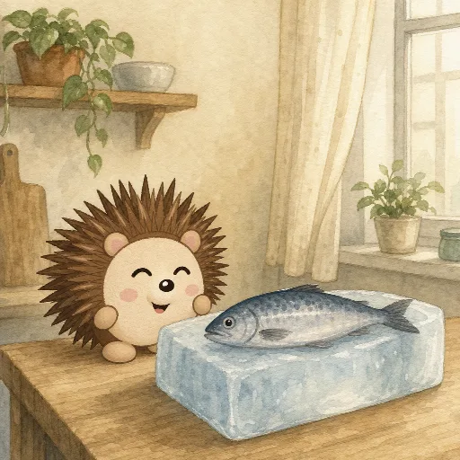 The fish is lying on the ice.