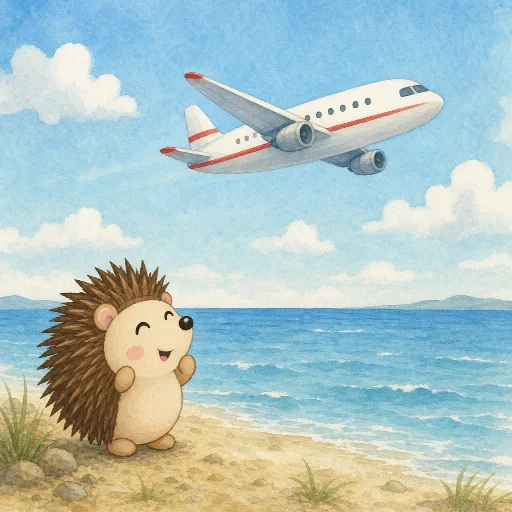 The plane flies over the sea.