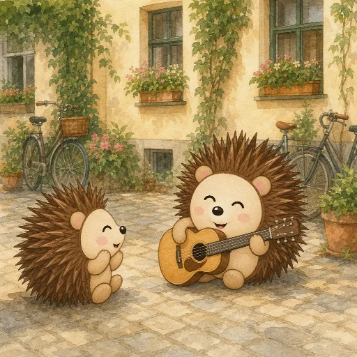Otti's friend Paul plays the guitar.