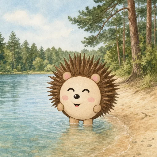 Otti is standing with his feet in the water.