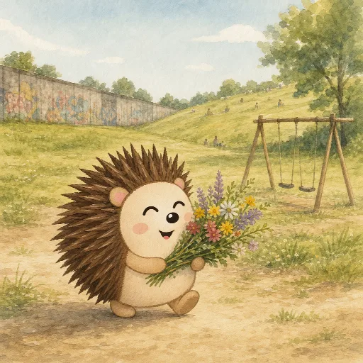 The first guest brings flowers.