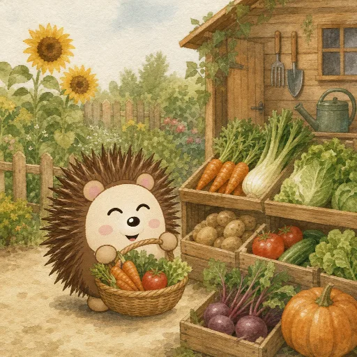 Otti buys vegetables for the soup.