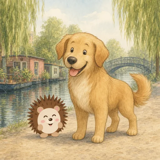 A big dog is standing next to Otti.