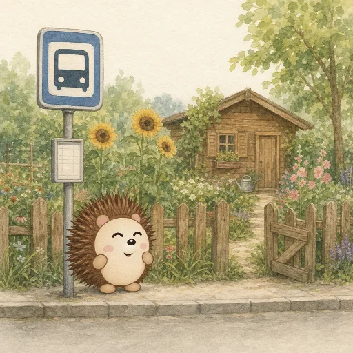 The stop is right in front of the house.