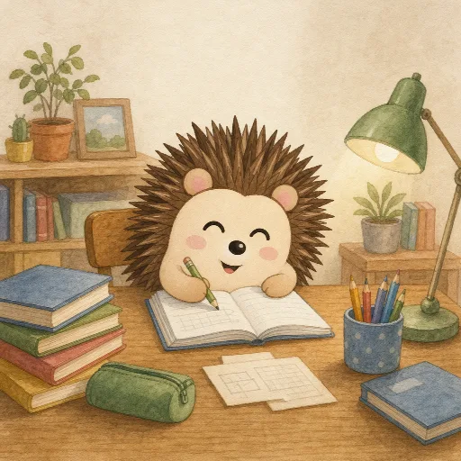 Otti is doing his homework.