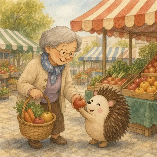 Otti helps grandma with the shopping.