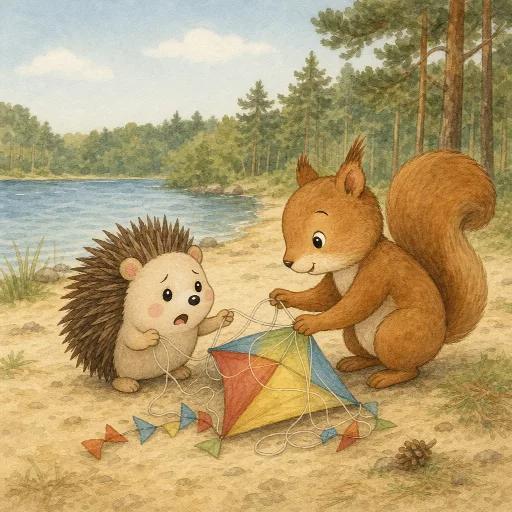 Otti needs help with the kite.