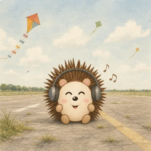 Otti listens to music with headphones.